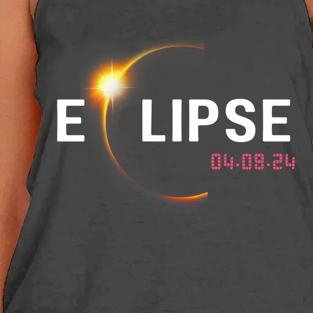 2024 Solar Eclipse 2024 04.08.24 Eclipse Women's Knotted Racerback Tank