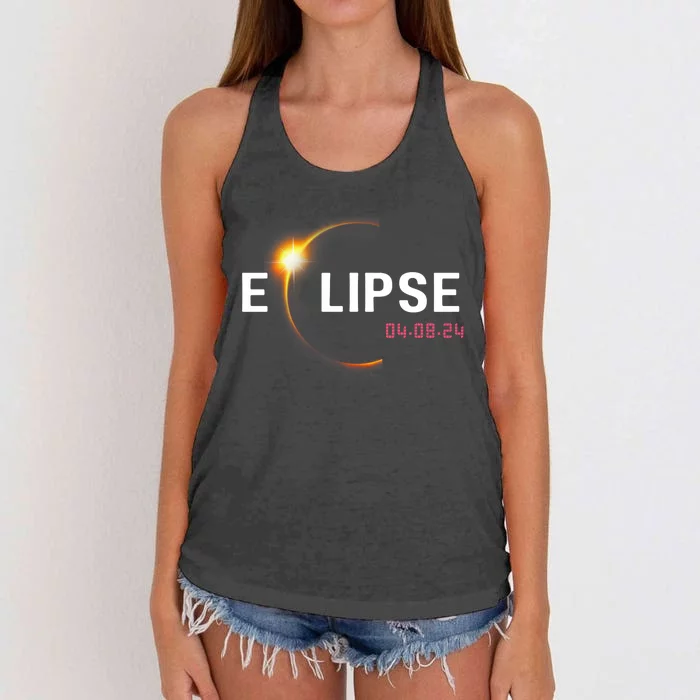 2024 Solar Eclipse 2024 04.08.24 Eclipse Women's Knotted Racerback Tank