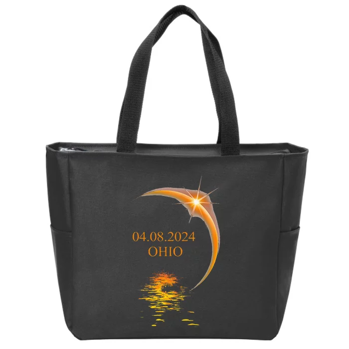 2024 Solar Eclipse Ohio Usa Totality Zip Tote Bag