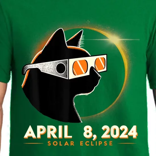 2024 Solar Eclipse Cat Wearing Solar Eclipse Glasses Pajama Set