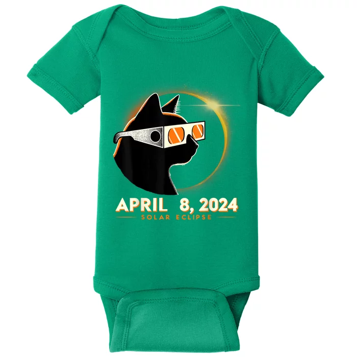 2024 Solar Eclipse Cat Wearing Solar Eclipse Glasses Baby Bodysuit