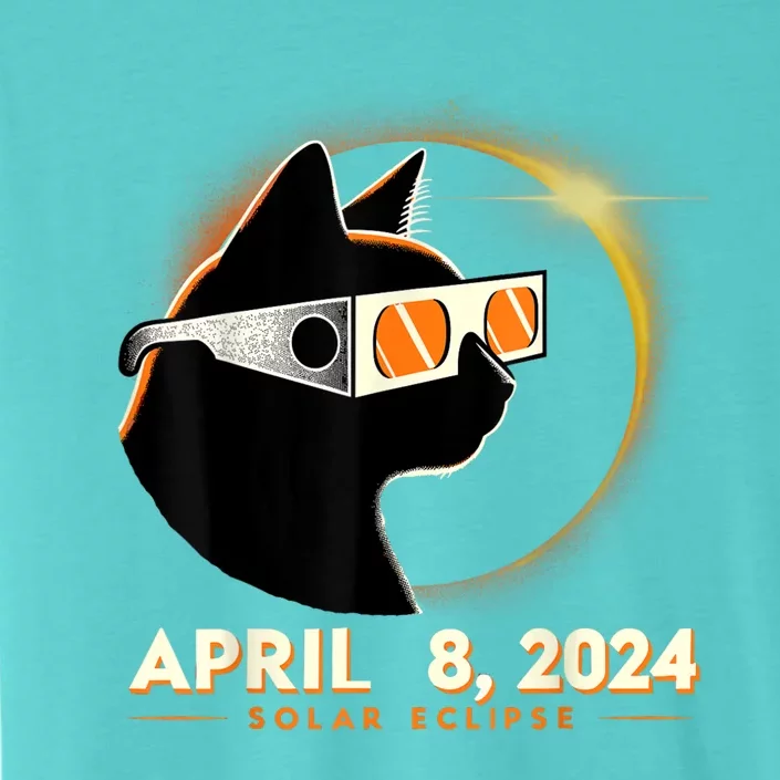 2024 Solar Eclipse Cat Wearing Solar Eclipse Glasses ChromaSoft Performance T-Shirt