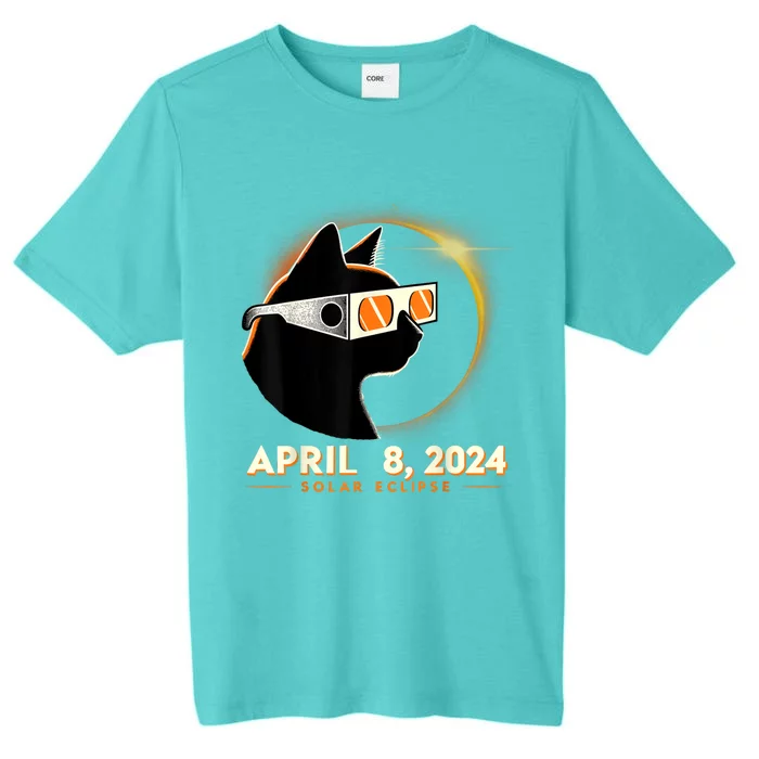 2024 Solar Eclipse Cat Wearing Solar Eclipse Glasses ChromaSoft Performance T-Shirt