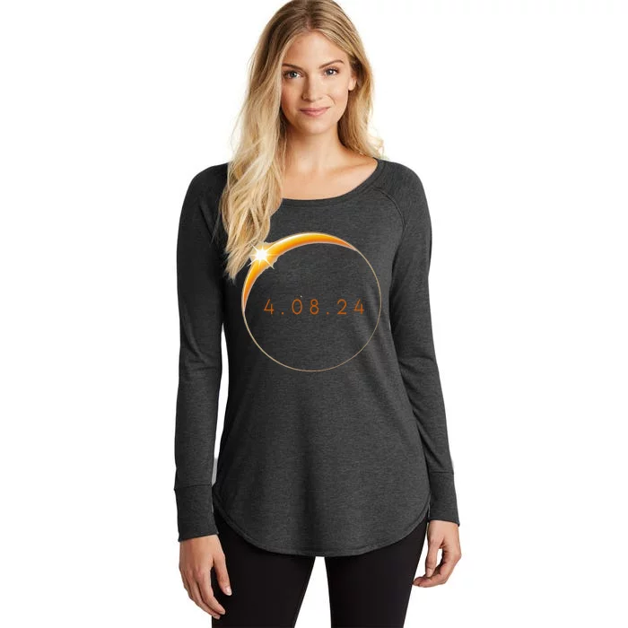 2024 Solar Eclipse 2024 040824 Eclipse Women's Perfect Tri Tunic Long Sleeve Shirt