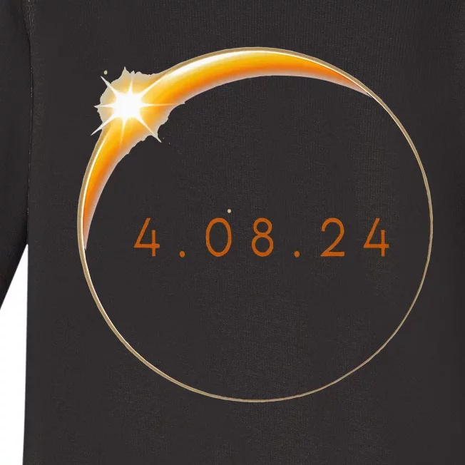 2024 Solar Eclipse 2024 040824 Eclipse Baby Long Sleeve Bodysuit