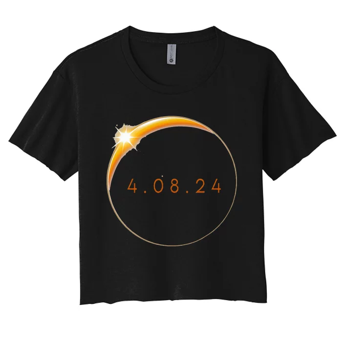 2024 Solar Eclipse 2024 040824 Eclipse Women's Crop Top Tee