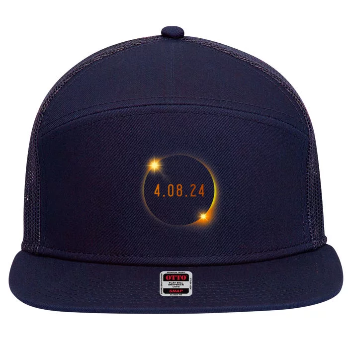 2024 Solar Eclipse American Totality Spring 4.08.24 7 Panel Mesh Trucker Snapback Hat