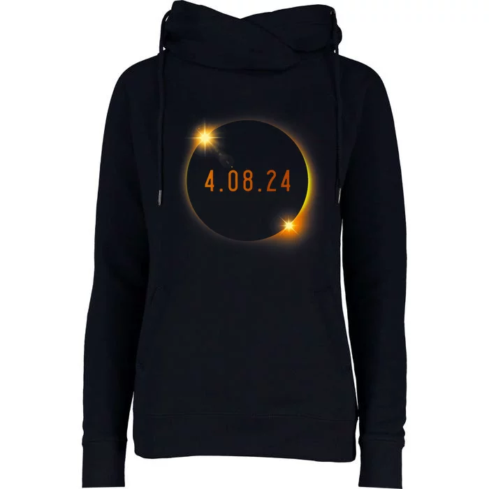 2024 Solar Eclipse American Totality Spring 4.08.24 Womens Funnel Neck Pullover Hood