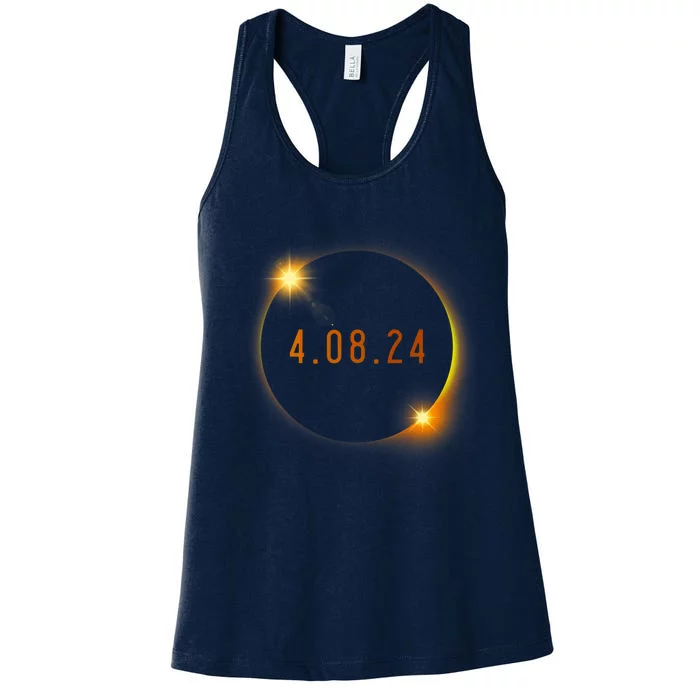 2024 Solar Eclipse American Totality Spring 4.08.24 Women's Racerback Tank