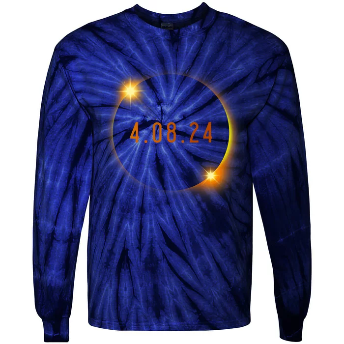 2024 Solar Eclipse American Totality Spring 4.08.24 Tie-Dye Long Sleeve Shirt