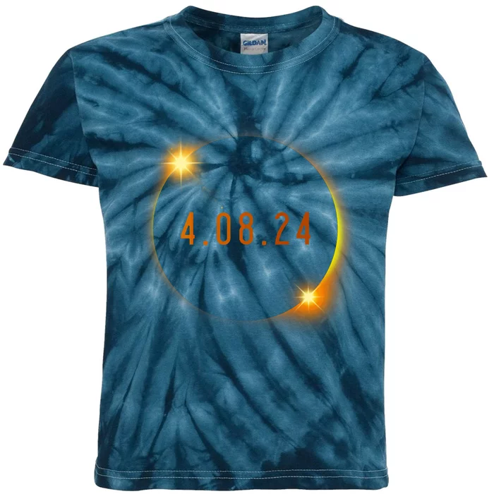 2024 Solar Eclipse American Totality Spring 4.08.24 Kids Tie-Dye T-Shirt