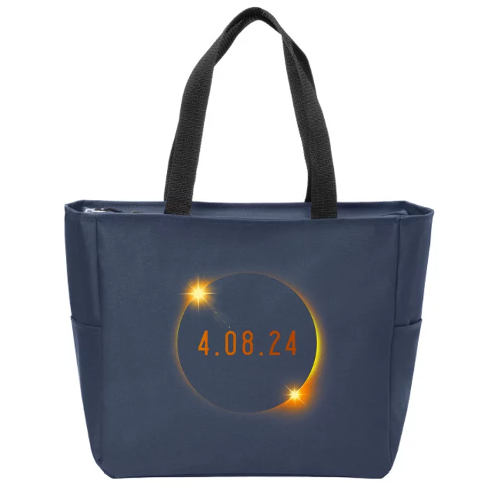 2024 Solar Eclipse American Totality Spring 4.08.24 Zip Tote Bag