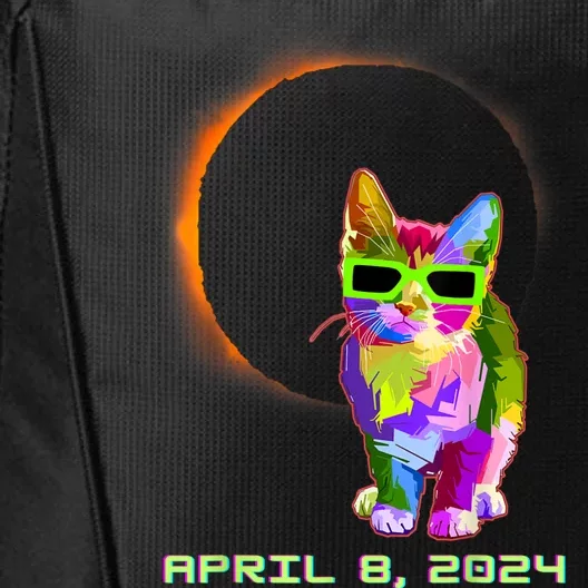 2024 Solar Eclipse Cat Wearing Solar Eclipse Glasses City Backpack