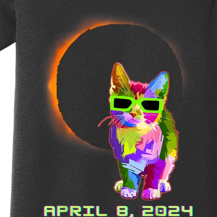 2024 Solar Eclipse Cat Wearing Solar Eclipse Glasses Baby Bodysuit