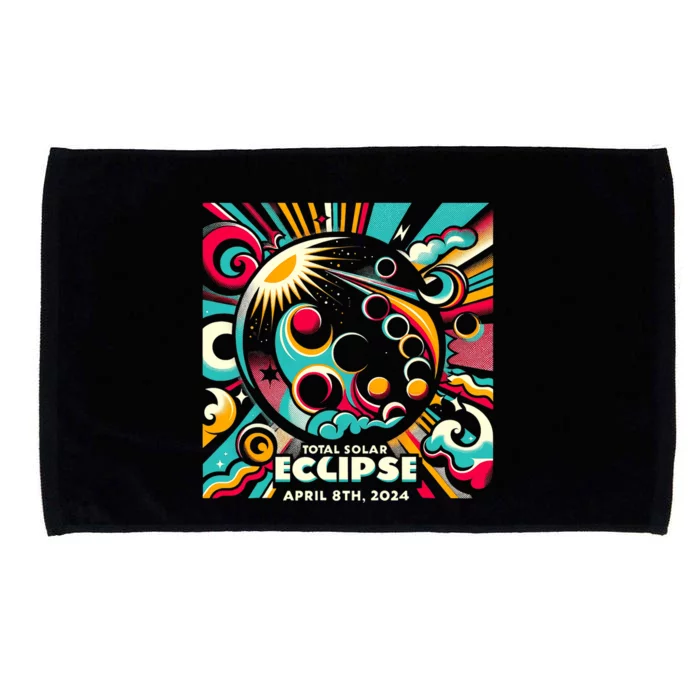 2024 Solar Eclipse 2024 04.08.24 Eclipse Design Microfiber Hand Towel