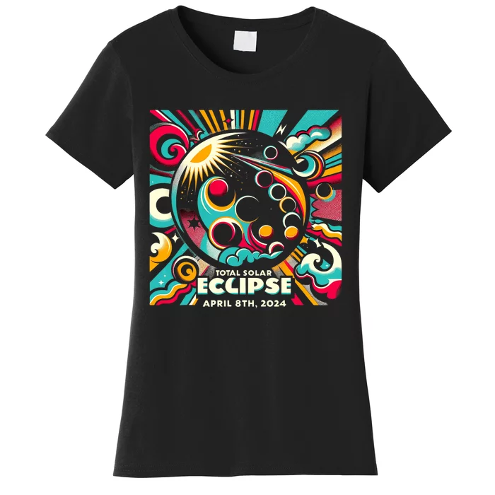 2024 Solar Eclipse 2024 04.08.24 Eclipse Design Women's T-Shirt