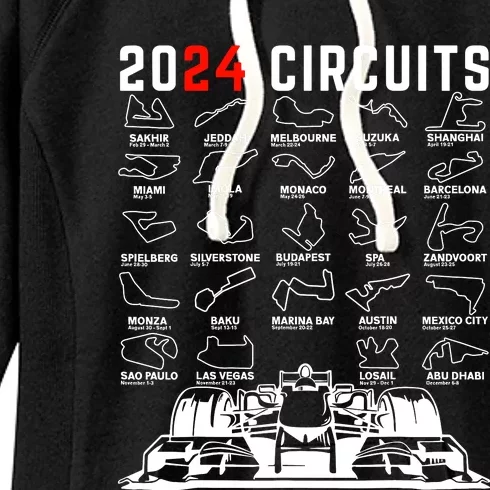 2024 Schedule Formula Racing Formula Fan Car White Design Women's Fleece Hoodie