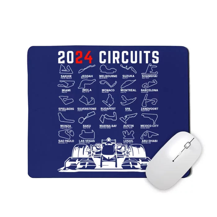 2024 Schedule Formula Racing Formula Fan Car White Design Mousepad