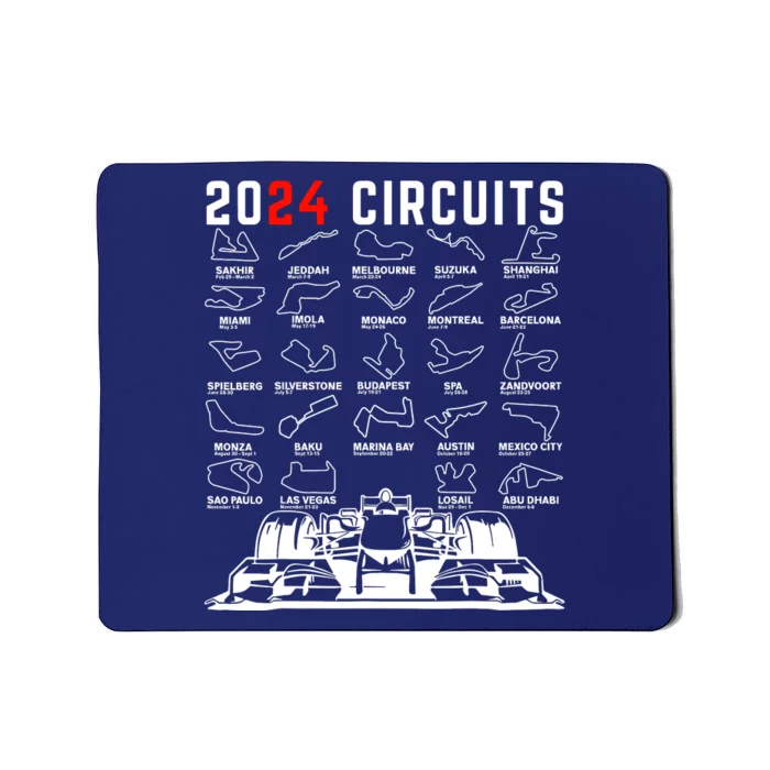 2024 Schedule Formula Racing Formula Fan Car White Design Mousepad