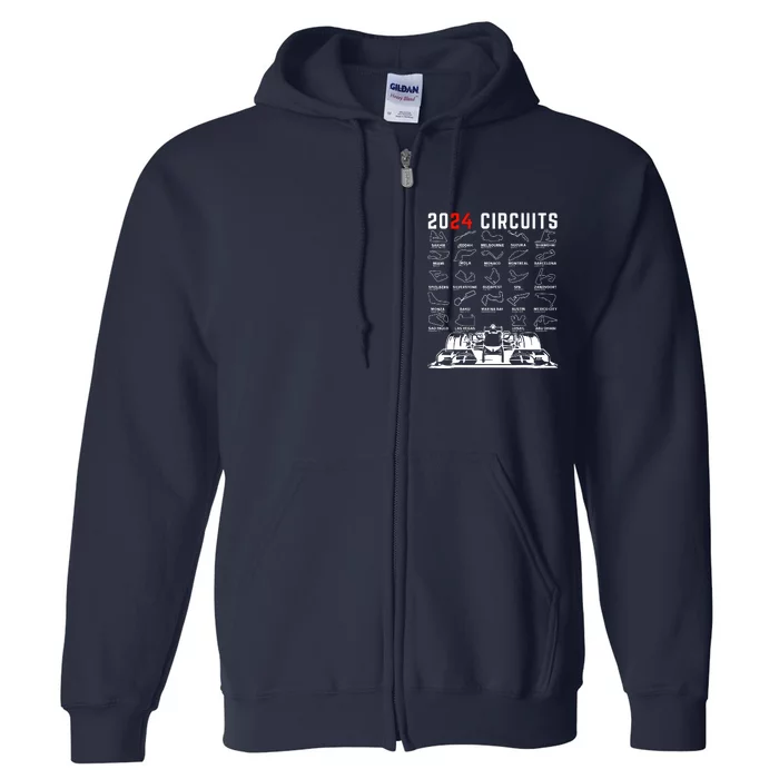 2024 Schedule Formula Racing Formula Fan Car White Design Full Zip Hoodie