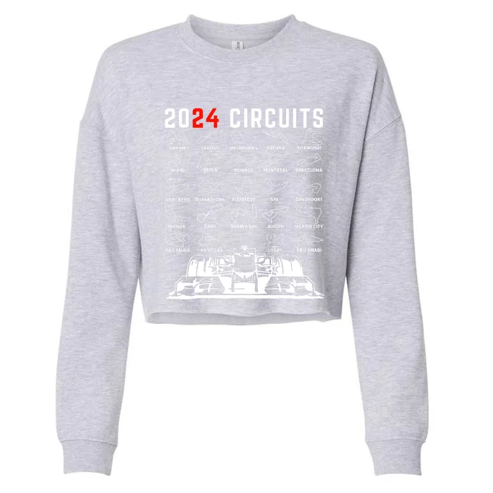 2024 Schedule Formula Racing Formula Fan Car White Design Cropped Pullover Crew