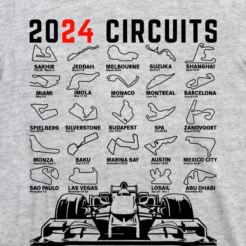 2024 Schedule Formula Racing Formula Fan Car Black Design T-Shirt