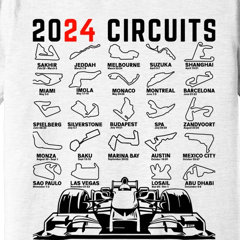 2024 Schedule Formula Racing Formula Fan Car Black Design Premium T-Shirt