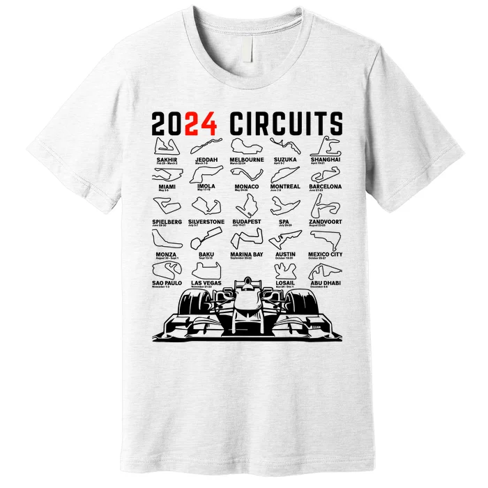 2024 Schedule Formula Racing Formula Fan Car Black Design Premium T-Shirt