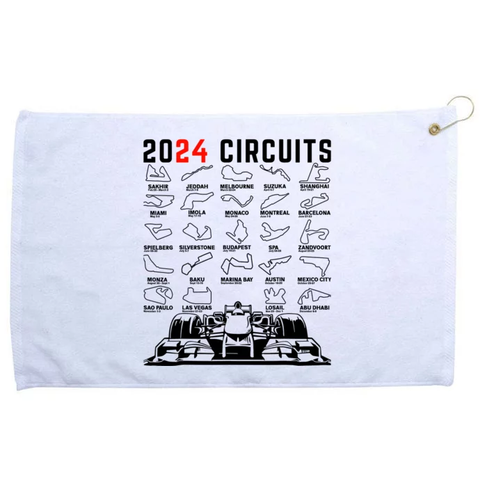 2024 Schedule Formula Racing Formula Fan Car Black Design Grommeted Golf Towel