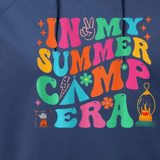 2 Side Groovy In My Summer Camp Era Retro Camping Crew Performance Fleece Hoodie