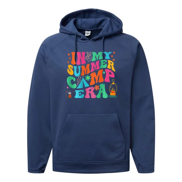 2 Side Groovy In My Summer Camp Era Retro Camping Crew Performance Fleece Hoodie