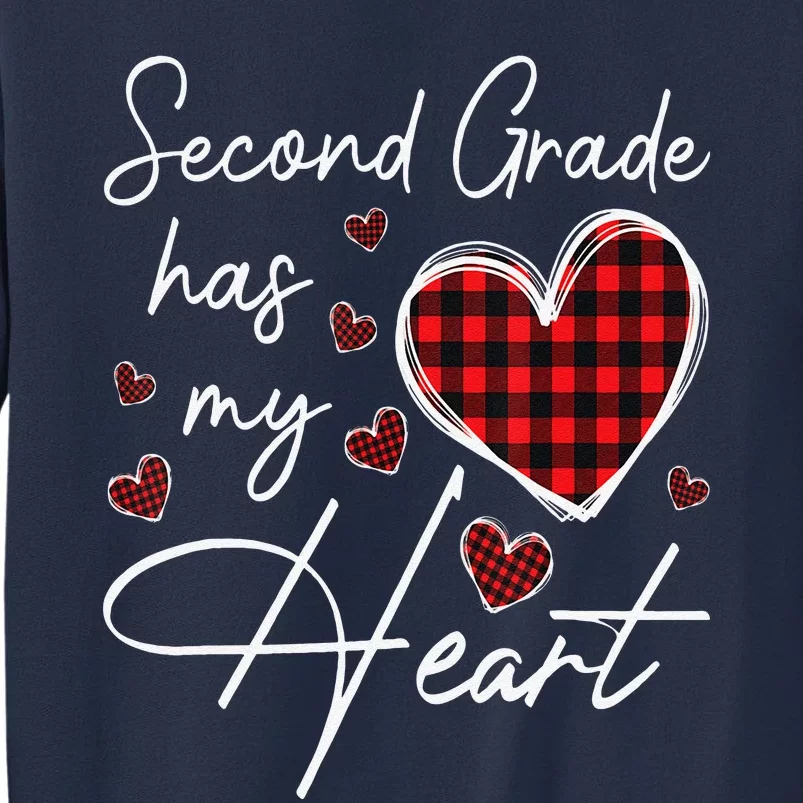 2nd Second Grade Has My Heart Plaid Teacher Valentine’s Day Sweatshirt