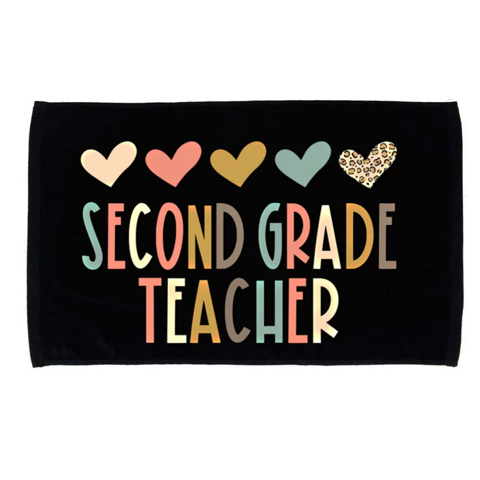 2Nd Second Grade Teacher Heart Love Back To School Teacher Great Gift Microfiber Hand Towel