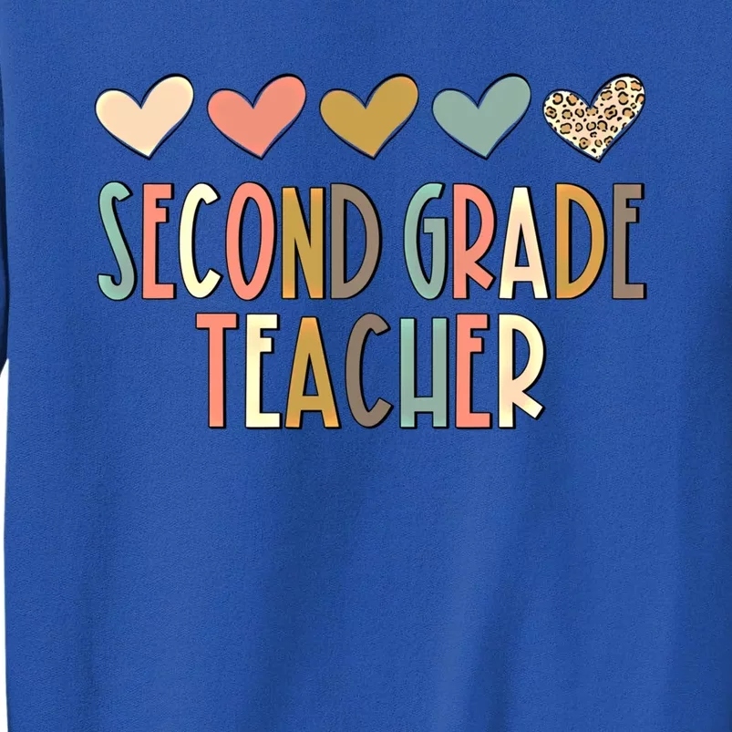 2Nd Second Grade Teacher Heart Love Back To School Teacher Great Gift Tall Sweatshirt