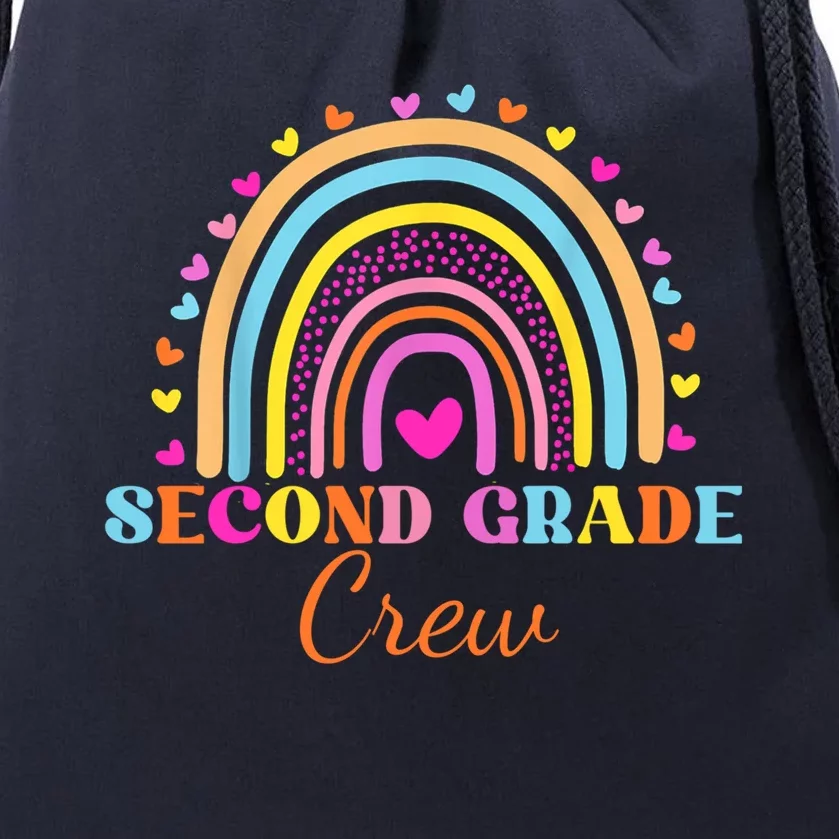 2Nd Second Grade Team Retro Groovy Happy First Day Of School Great Gift Drawstring Bag