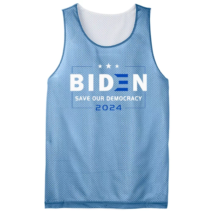 2024 Save Our Democracy Biden America Vote Blue Mesh Reversible Basketball Jersey Tank