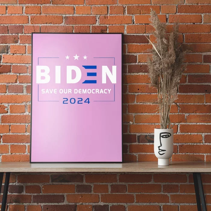 2024 Save Our Democracy Biden America Vote Blue Poster