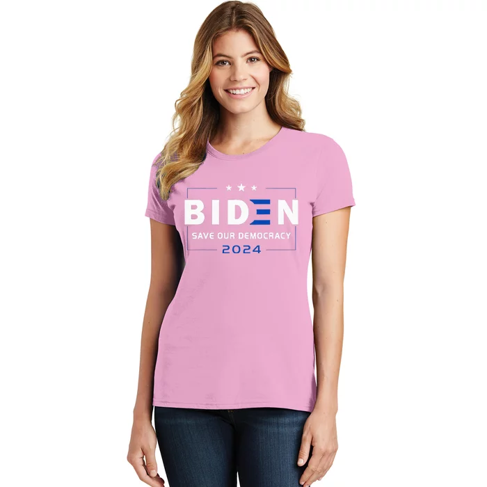 2024 Save Our Democracy Biden America Vote Blue Women's T-Shirt