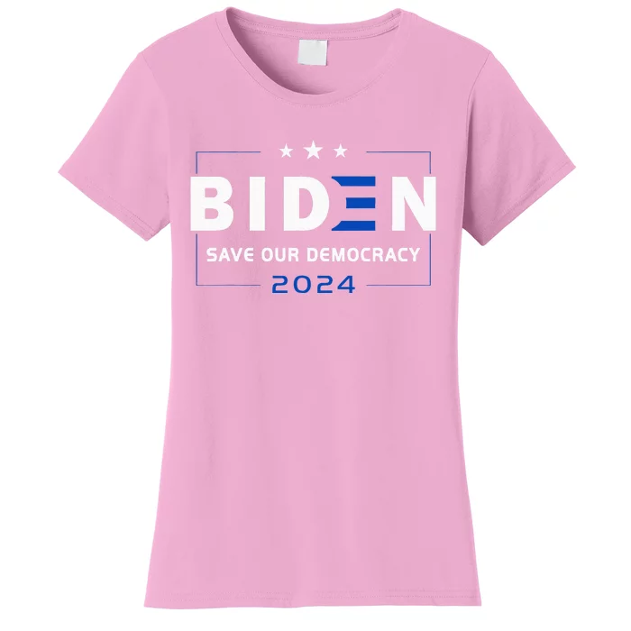 2024 Save Our Democracy Biden America Vote Blue Women's T-Shirt