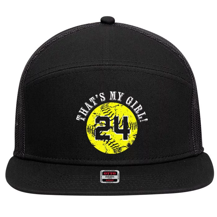 24 Softball Player ThatS My Cheer Mom Dad Team Coach 7 Panel Mesh Trucker Snapback Hat