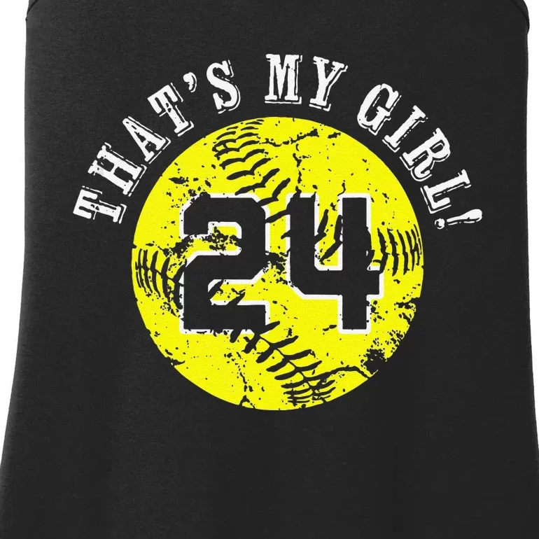 24 Softball Player ThatS My Cheer Mom Dad Team Coach Ladies Essential Tank