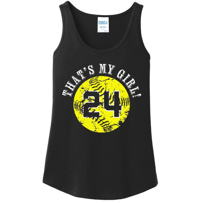 24 Softball Player ThatS My Cheer Mom Dad Team Coach Ladies Essential Tank