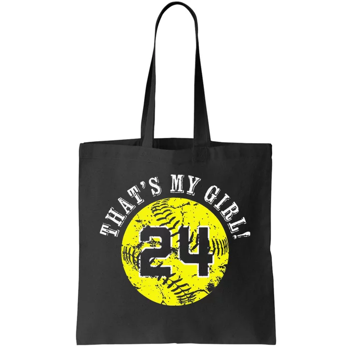 24 Softball Player ThatS My Cheer Mom Dad Team Coach Tote Bag