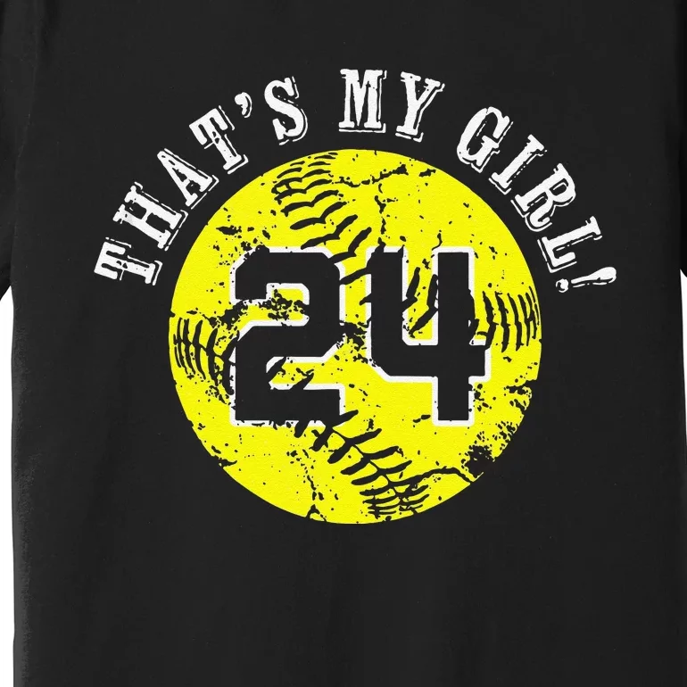 24 Softball Player ThatS My Cheer Mom Dad Team Coach Premium T-Shirt