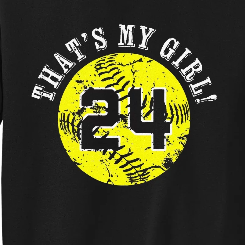 24 Softball Player ThatS My Cheer Mom Dad Team Coach Tall Sweatshirt