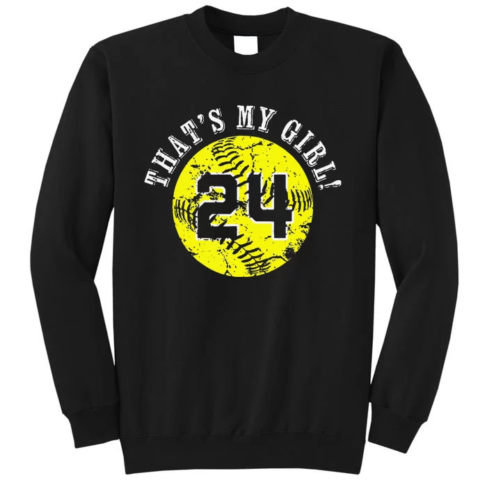 24 Softball Player ThatS My Cheer Mom Dad Team Coach Tall Sweatshirt