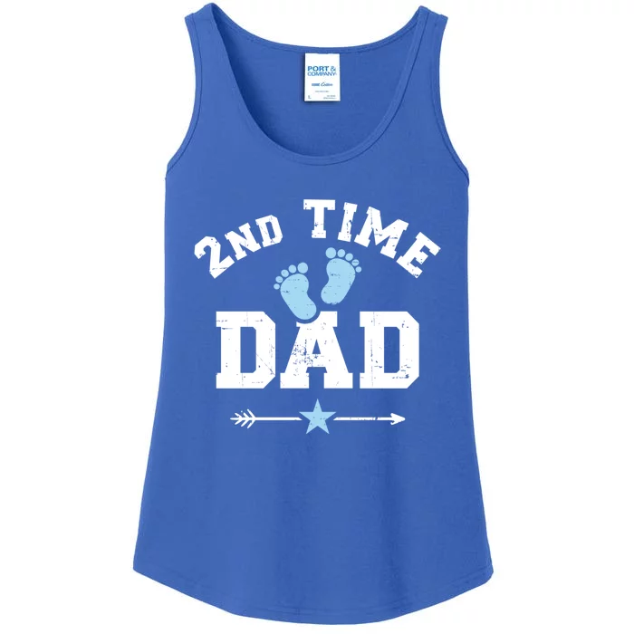 2nd Second Time Dad Announcet Great Gift Ladies Essential Tank