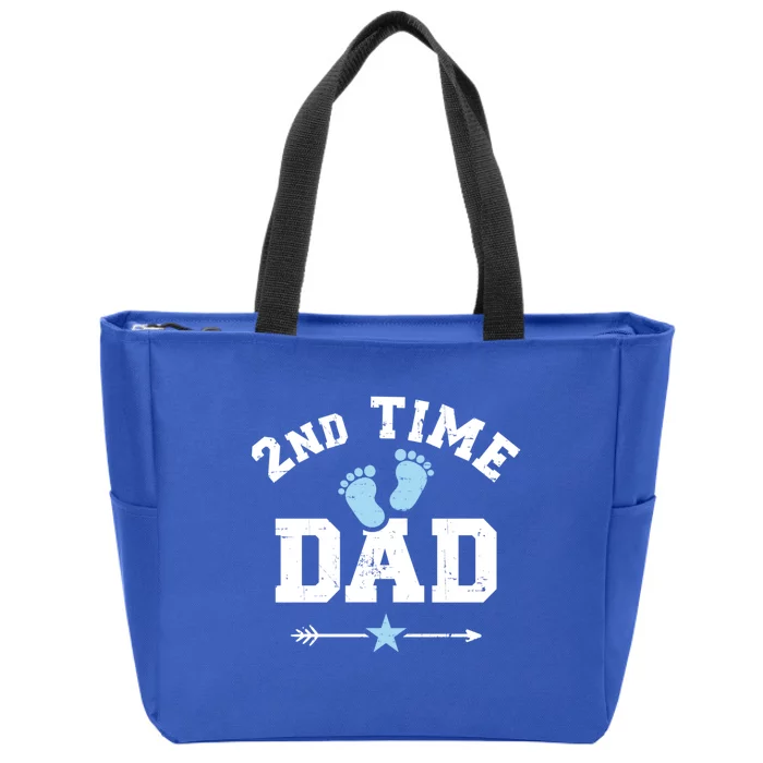 2nd Second Time Dad Announcet Great Gift Zip Tote Bag