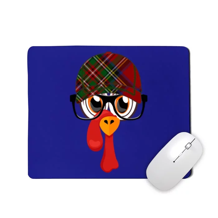 2 Sided Thanksgiving Little Turkeys Plaid Baseball Cap Gift Mousepad