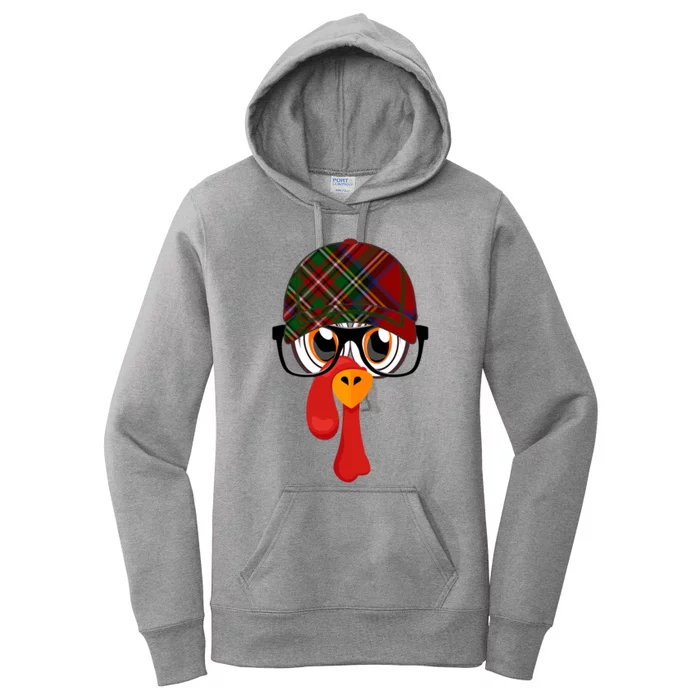 2 Sided Thanksgiving Little Turkeys Plaid Baseball Cap Gift Women's Pullover Hoodie